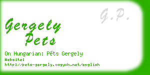 gergely pets business card